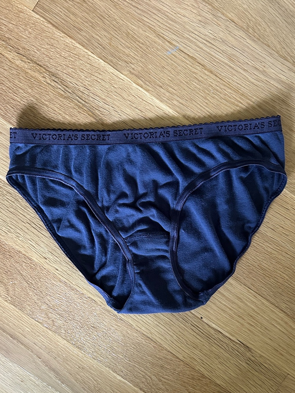 Victoria's Secret Navy Blue Cotton Low Rose Bikini M